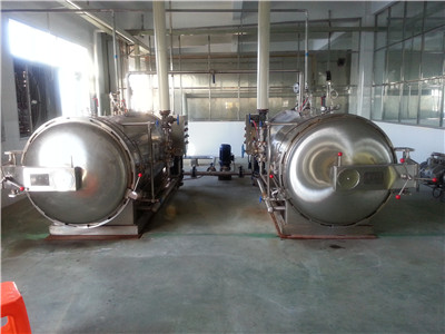 Sterilization of fruit juice beverage in stainless steel sterilization pot