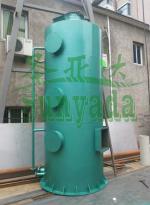 Acid alkali waste gas spray tower, water packing layer waste gas treatment device